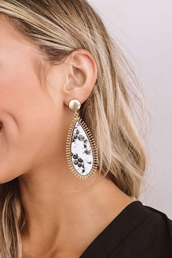 Dramatic Effect Earrings In Snake Print Product Image