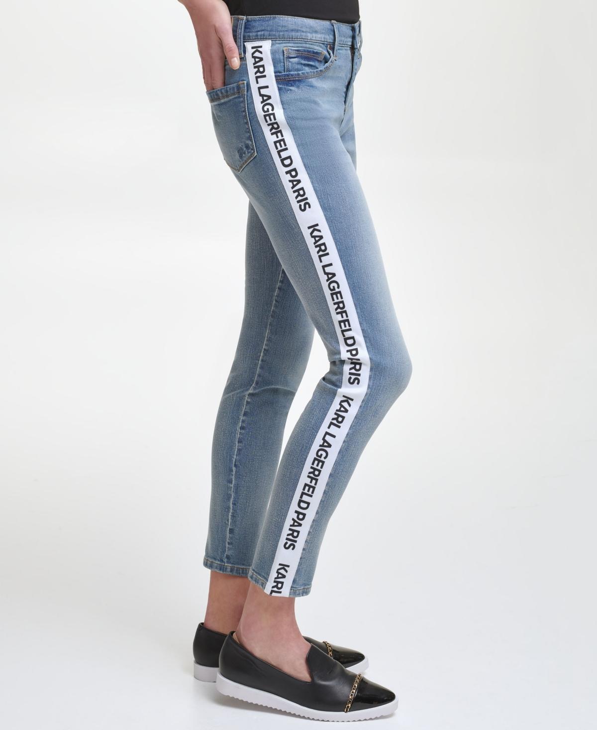 Karl Lagerfeld Paris Womens Logo Taping Jeans Product Image