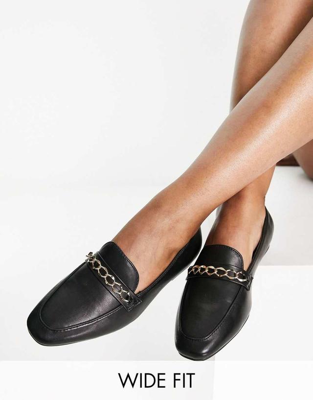 ASOS DESIGN Wide Fit Mingle chain loafers Product Image