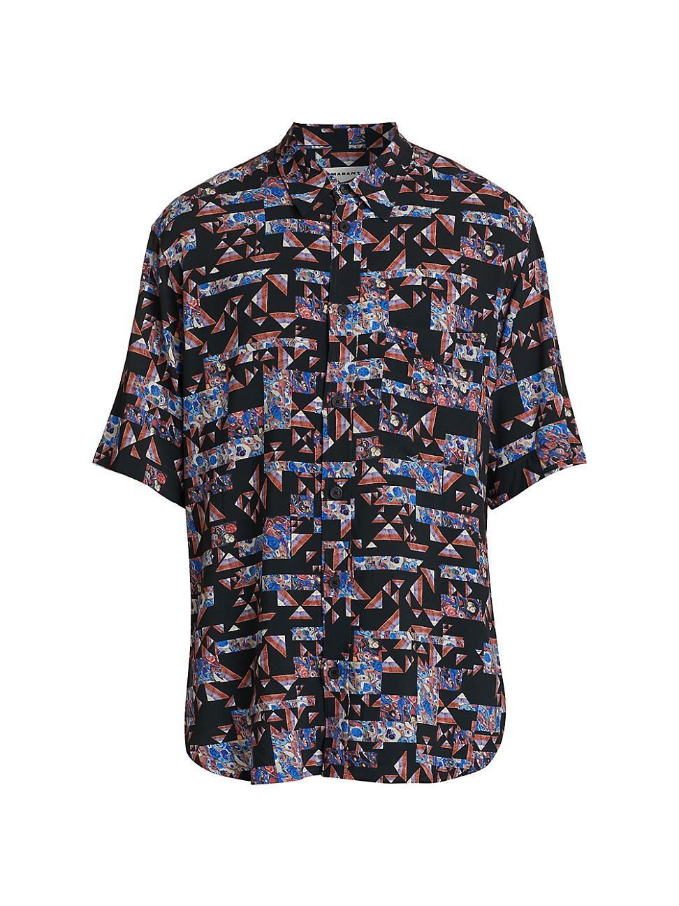 Mens Vabilio Abstract Button-Front Shirt Product Image