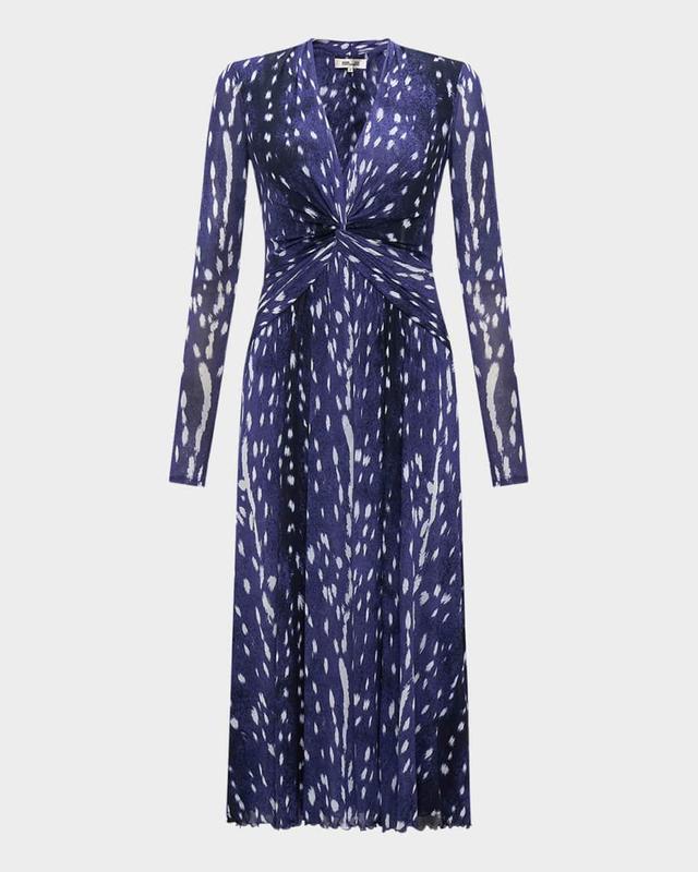 Burton Spotted Twist-Front Midi Dress Product Image