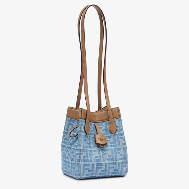 Fendi Origami MiniLight blue FF denim fabric mini bag that can be transformed Product Image