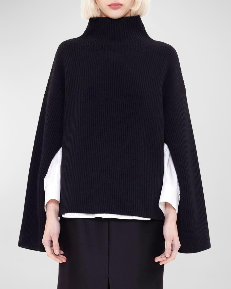 Frankie Cashmere Ribbed Split-Sleeve Sweater product image