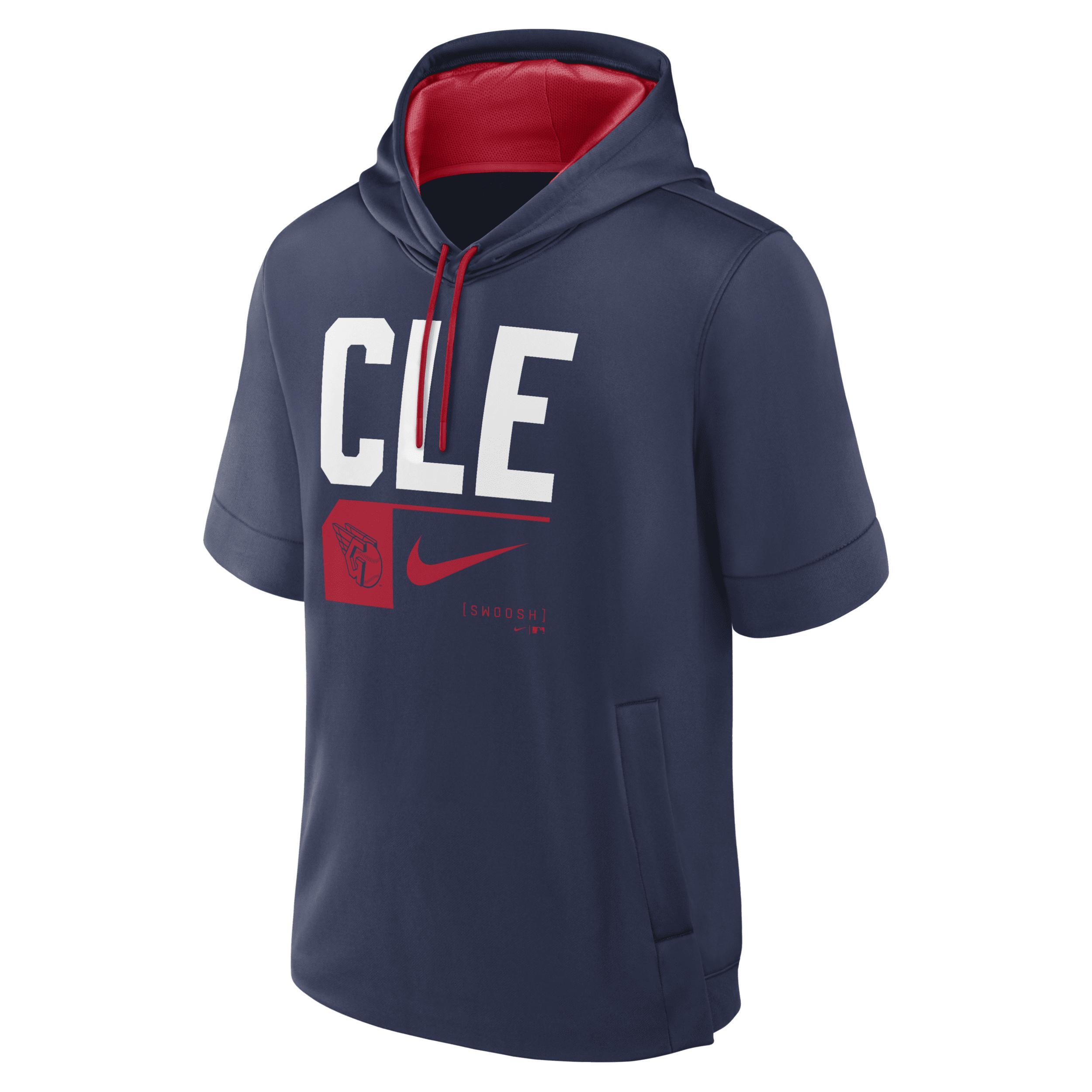 Cleveland Guardians Tri Code Lockup Nike Men's MLB Short-Sleeve Pullover Hoodie Product Image