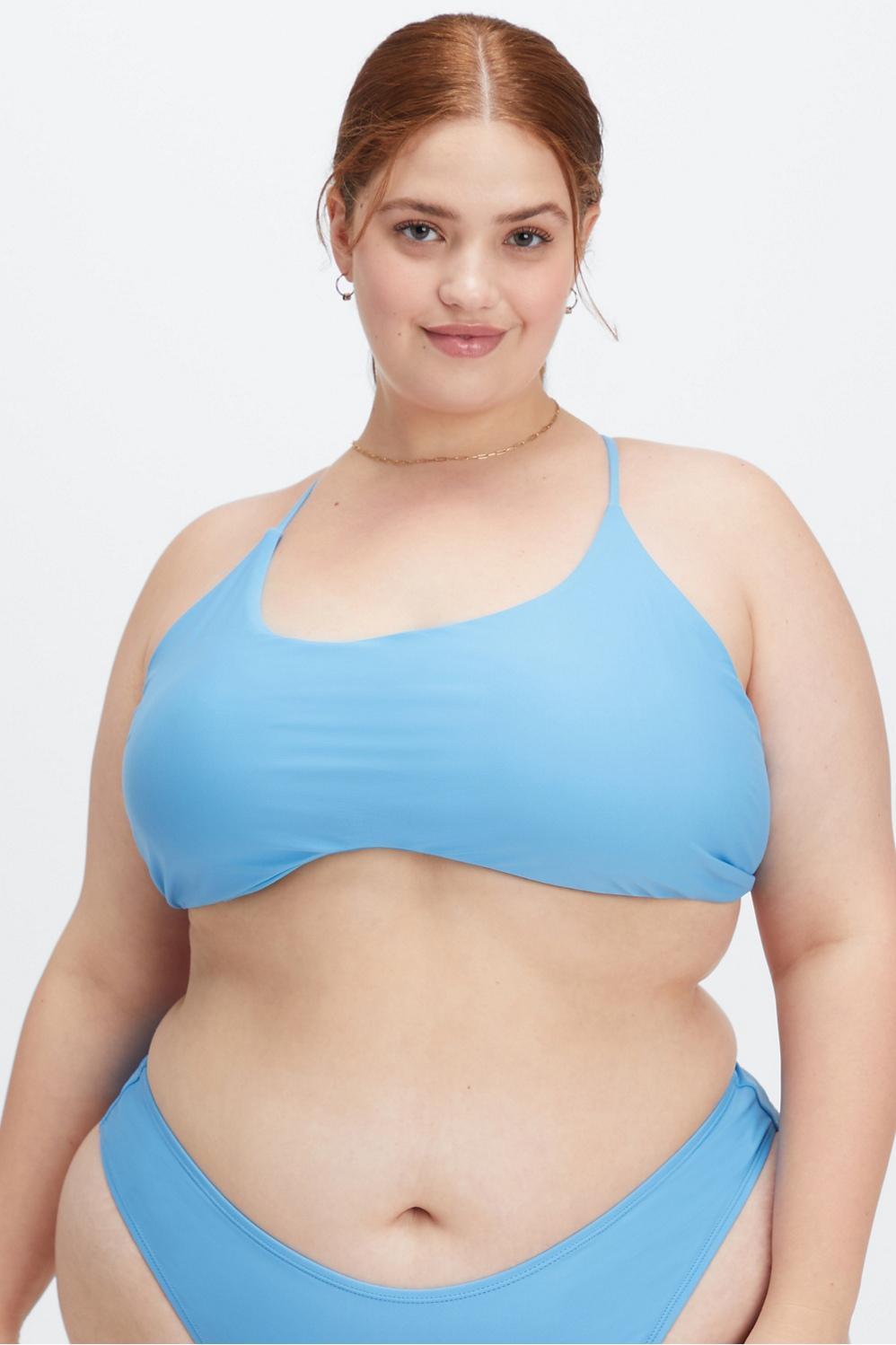 Fabletics Scoop Neck Bikini Top Womens blue plus Size 3X Product Image