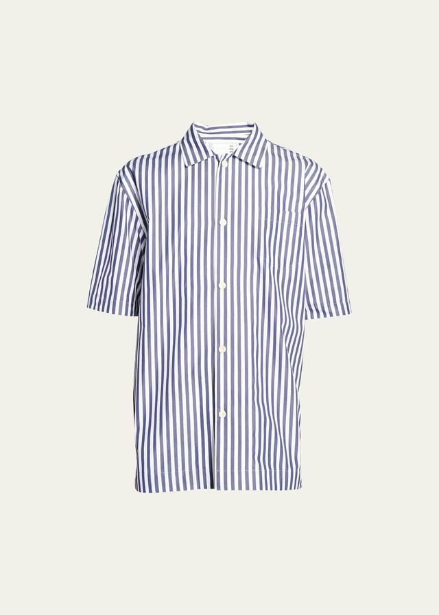 Mens Striped Poplin Oversized Button-Down Shirt Product Image