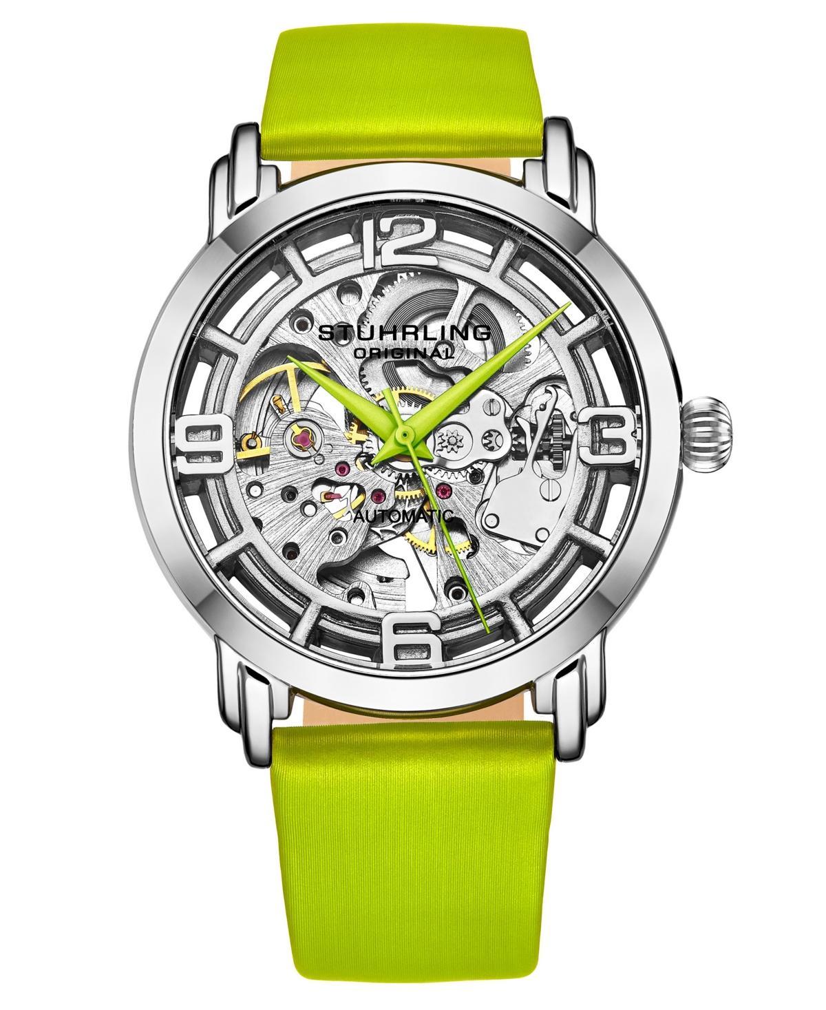 Womens Automatic Green Genuine Leather Strap Watch 40mm Product Image