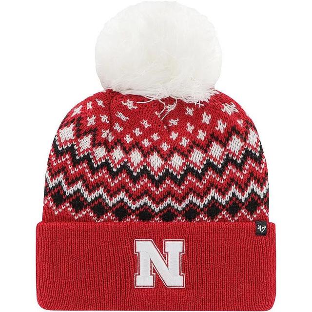 Womens 47 Scarlet Nebraska Huskers Elsa Cuffed Knit Hat with Pom Product Image