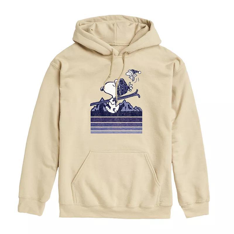 Mens Peanuts Snoopy Ski Stripes Graphic Hoodie Brown Product Image