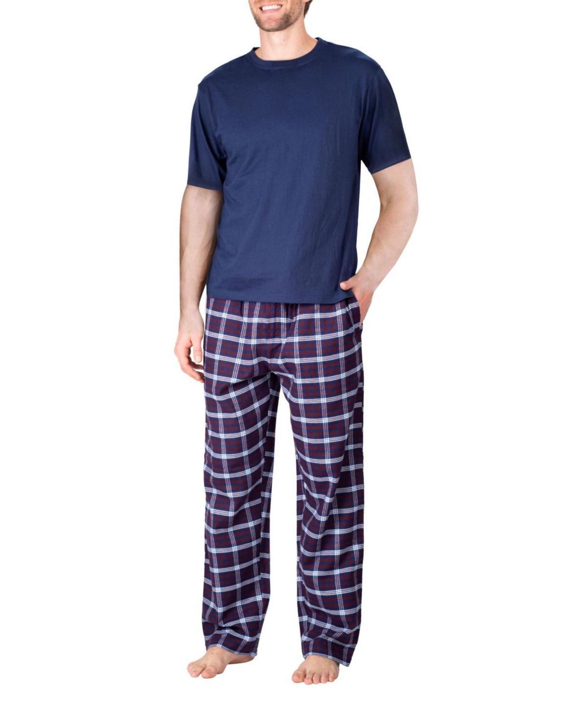 Sleep Hero Mens Short Sleeve Flannel Pajama Set Product Image