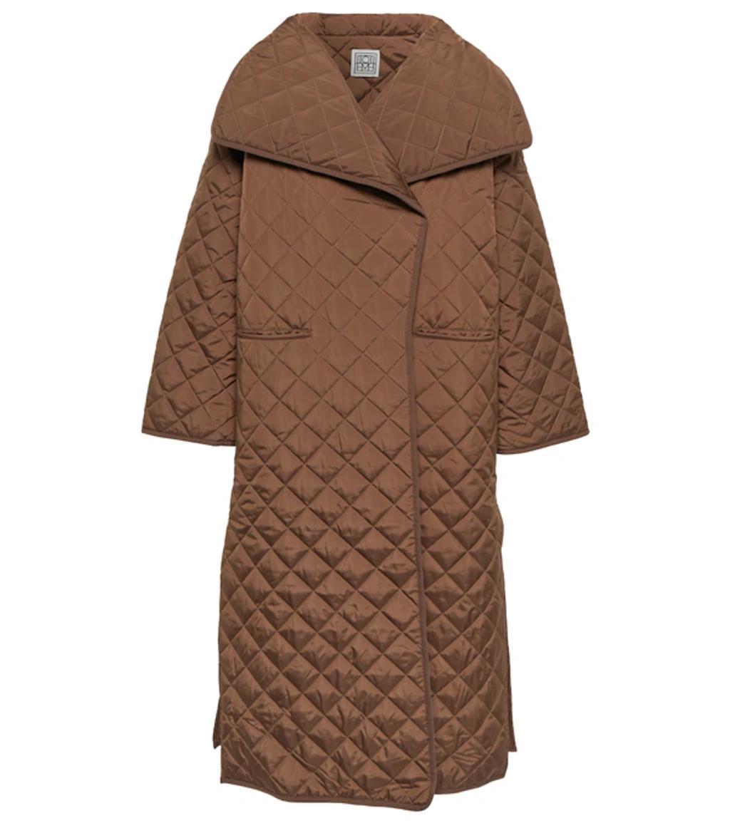 Signature Quilted Oversize Coat In 878 Saddle Brown product image