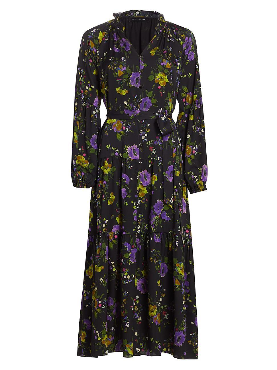 Womens Sienna Floral Tiered Maxi Peasant Dress Product Image