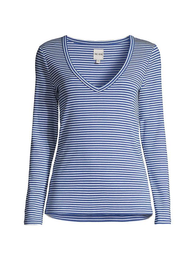 Womens Striped Long-Sleeve T-Shirt Product Image