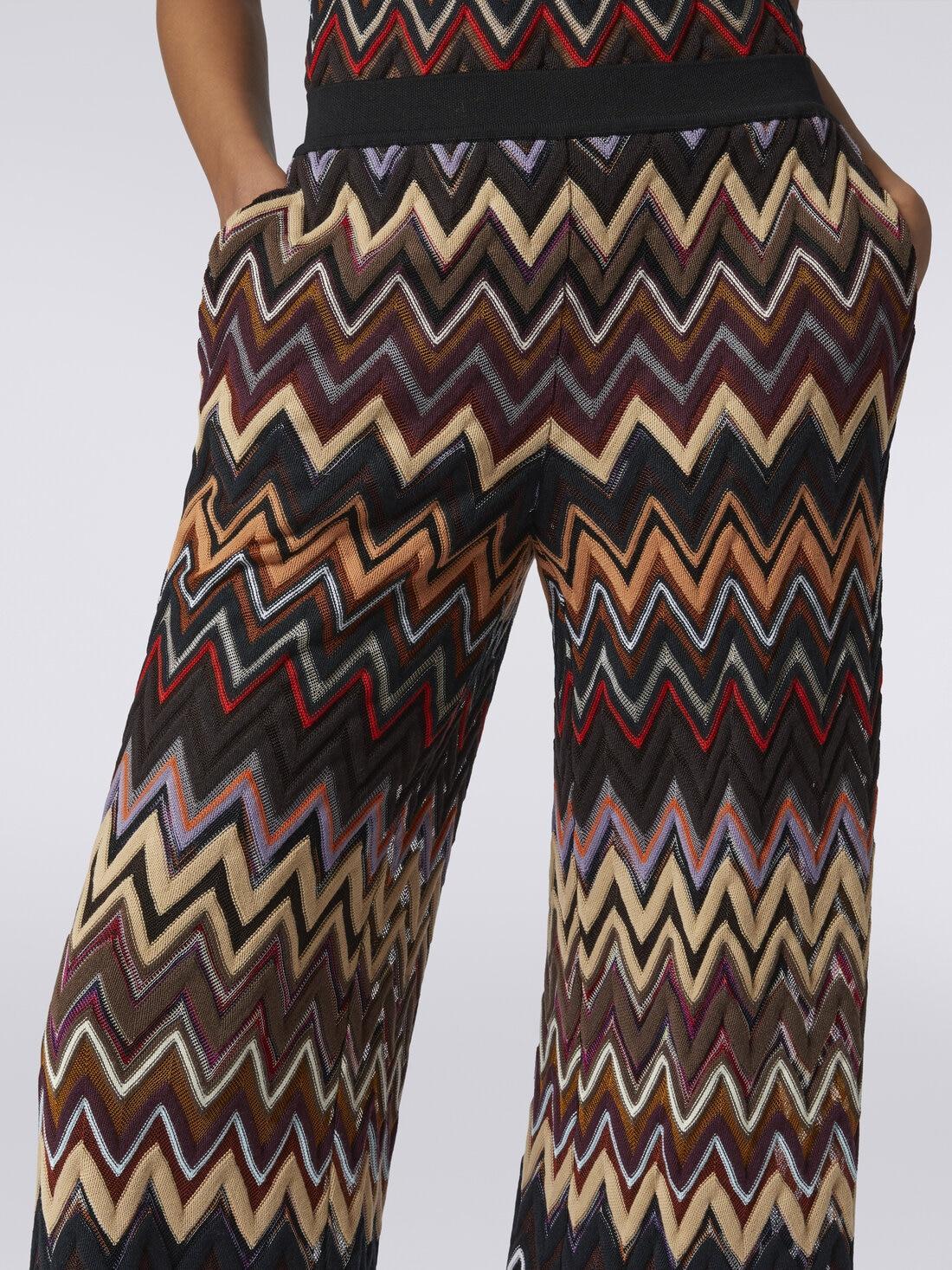 Palazzo trousers in wool and viscose with zigzag pattern Multicoloured | Missoni product image