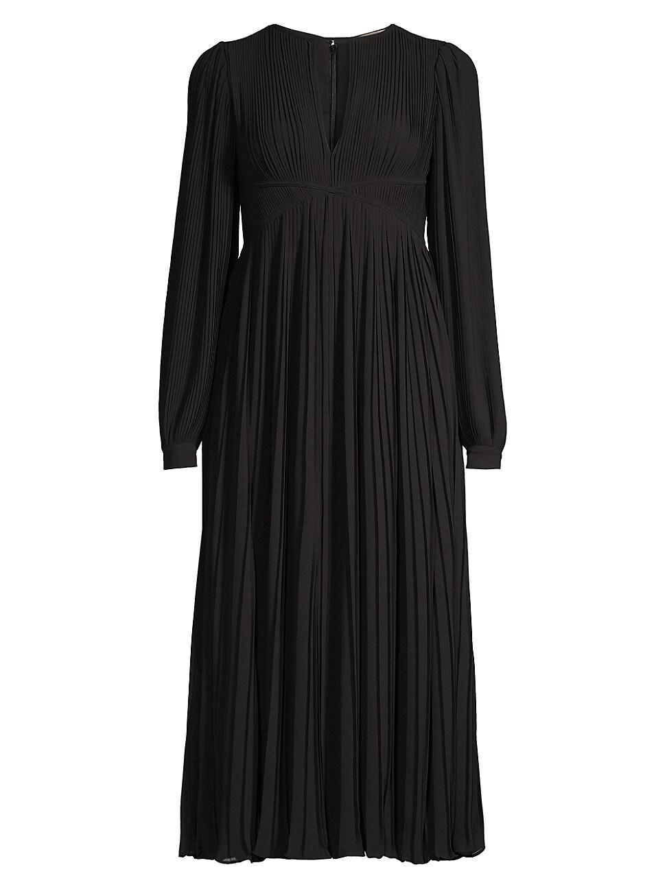 Womens Pleated Short-Sleeve Midi-Dress Product Image