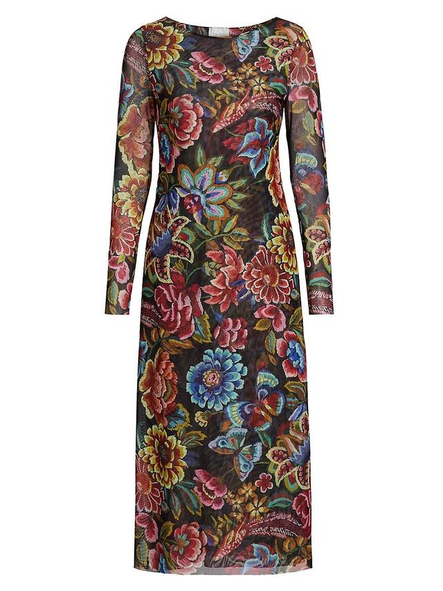 Womens Maldova Floral Mesh Midi-Dress Product Image