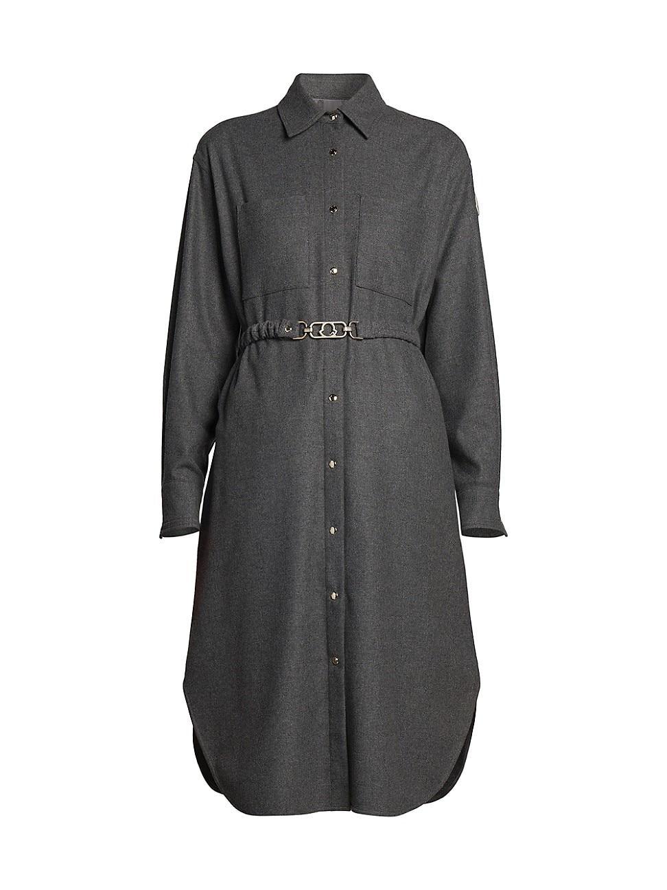 Womens Flannel Shirt Dress with Removable Belt Product Image