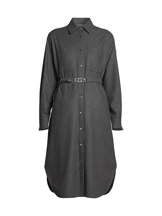 Womens Flannel Shirt Dress with Removable Belt Product Image