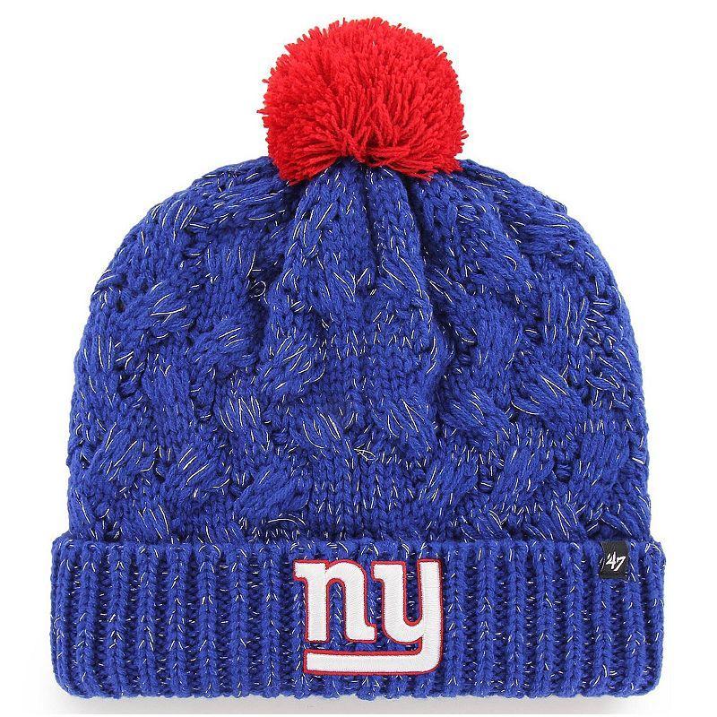 Womens 47 Royal New York Giants Fiona Logo Cuffed Knit Hat with Pom Product Image