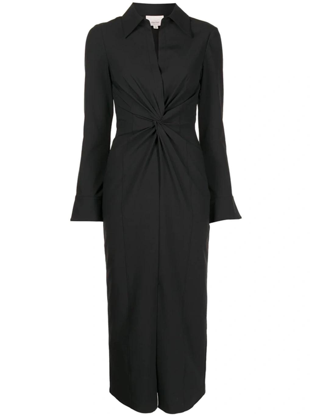 Mckenna Collared Midi Dress In Black Product Image