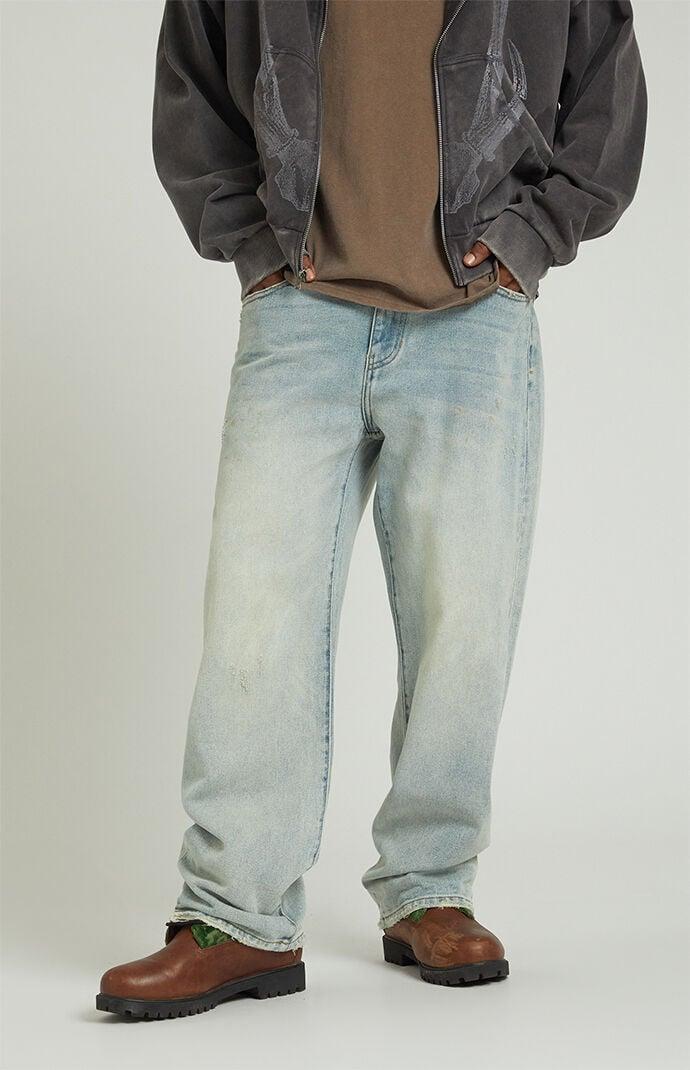 Mens Light Tinted Indigo Baggy Jeans 28W x 30L Product Image