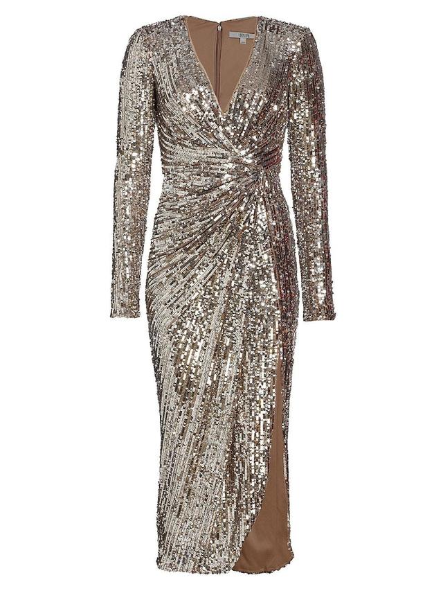 Womens Sequined Midi-Dress Product Image