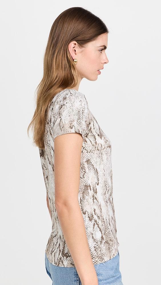 L'AGENCE Ressi Short Sleeve Crew Snake | Shopbop Product Image