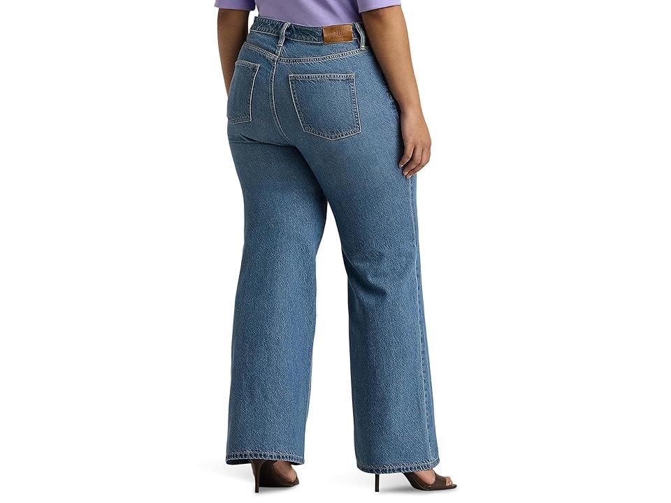 LAUREN Ralph Lauren Plus-Size High-Rise Flare Jean (Mirabeau Wash) Women's Jeans Product Image