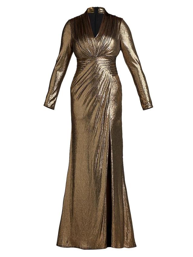 Tadashi Shoji Metallic Long Sleeve Gown Product Image