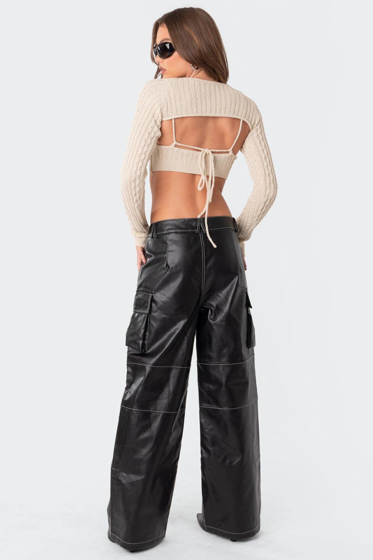 Faye Faux Leather Cargo Pants Product Image