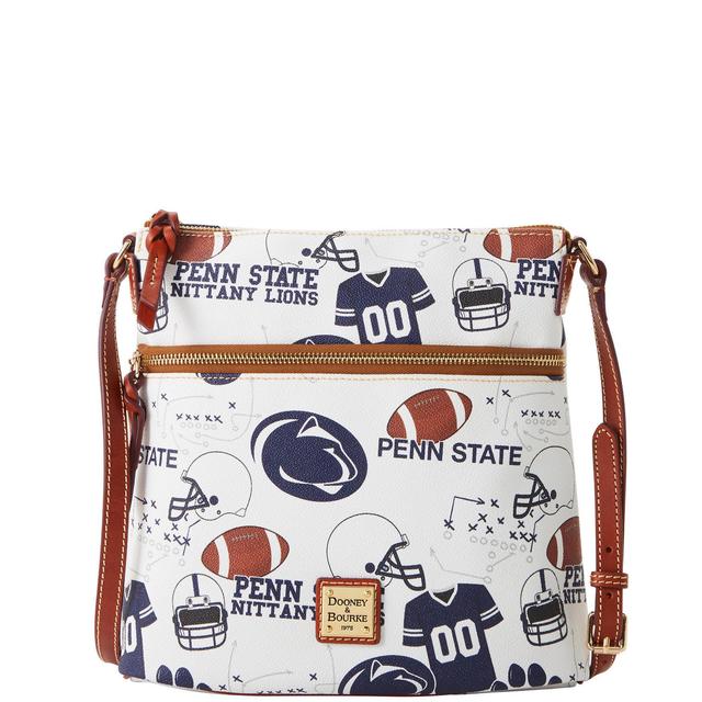 Dooney & Bourke Womens Collegiate Penn State Crossbody Coated Cotton Shoulder Bag in White Multi Product Image