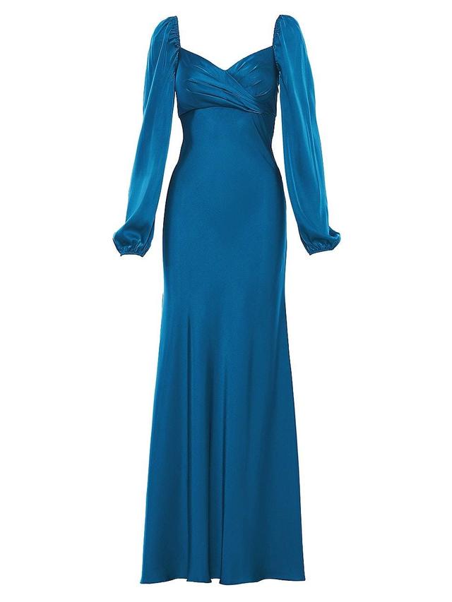 Womens Ieena Satin Puff-Sleeve Gown Product Image