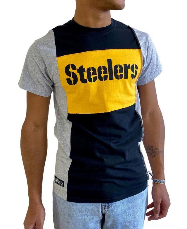 Mens Heathered Black Pittsburgh Steelers Split T-shirt Product Image