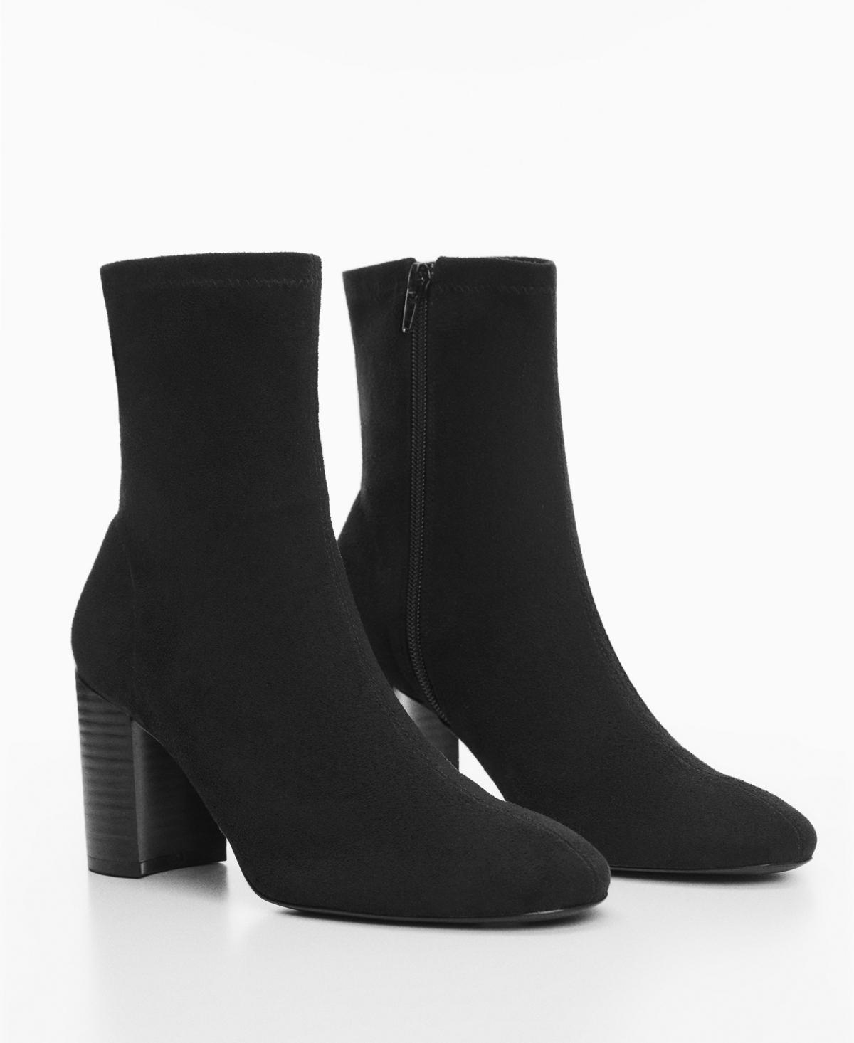 Mango Womens Round-Toe Heeled Ankle Boots Product Image