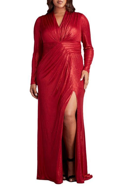 Tadashi Shoji Metallic Long Sleeve Gown Product Image