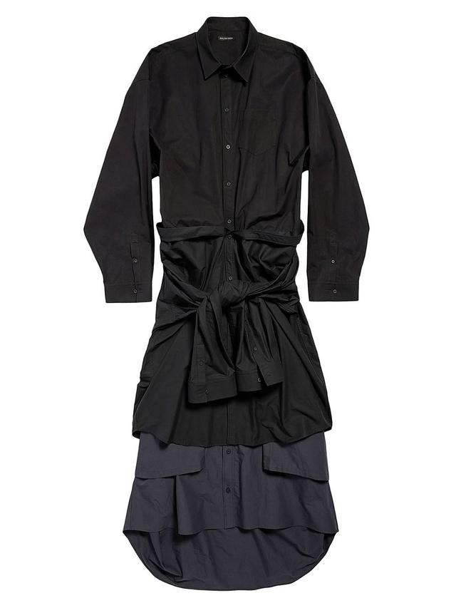 Womens Maxi Patched Shirt Dress Product Image