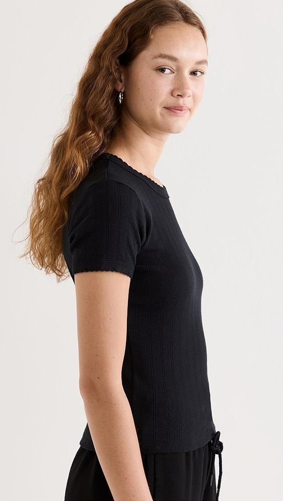 Leset Pointelle Short Sleeve Tee | Shopbop Product Image