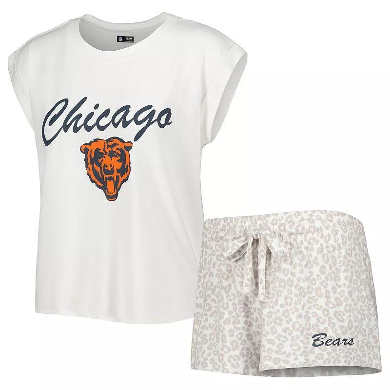 Womens Concepts Sport /Cream Chicago Bears Montana Knit T-Shirt & Shorts Sleep Set Product Image