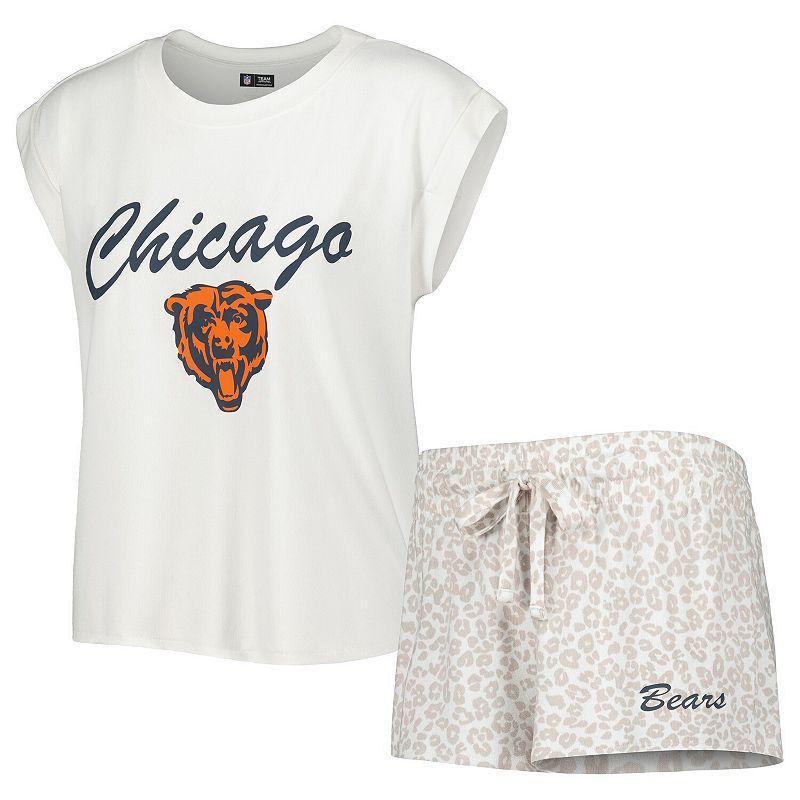 Womens Concepts Sport /Cream Chicago Bears Montana Knit T-Shirt & Shorts Sleep Set Product Image