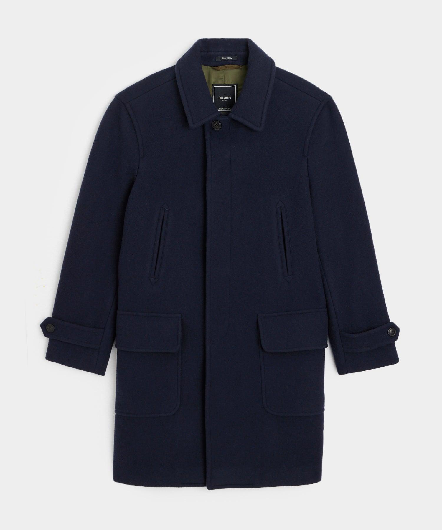 Italian Wool Car Coat in Navy Product Image