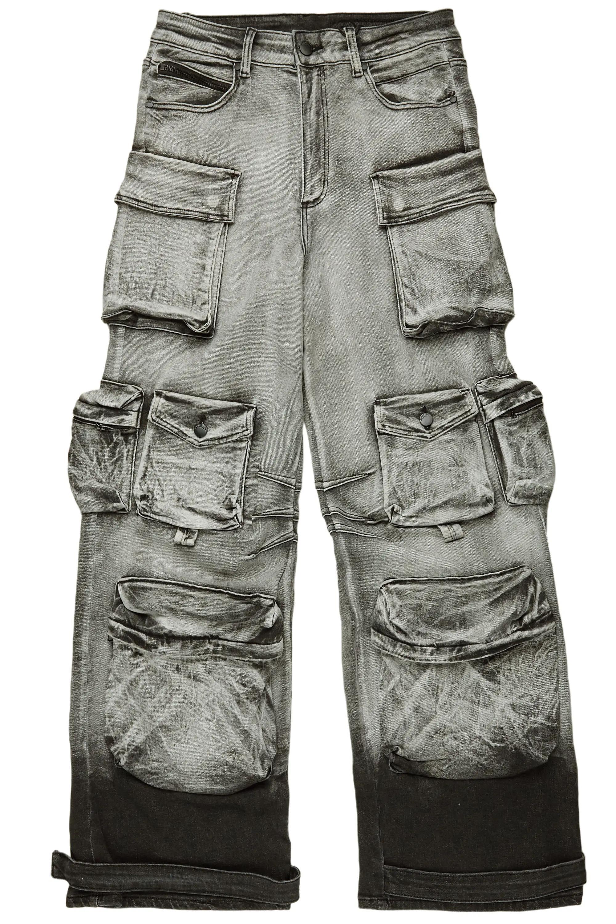 Mahesh Grey Baggy Cargo Jean Male Product Image