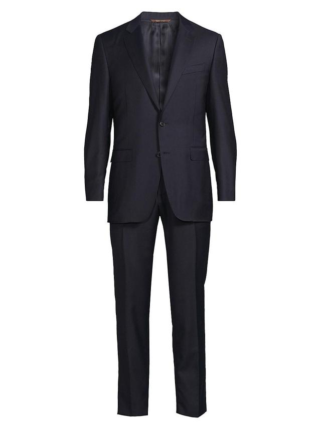 Mens Micro Check Wool Trim-Fit Suit Product Image