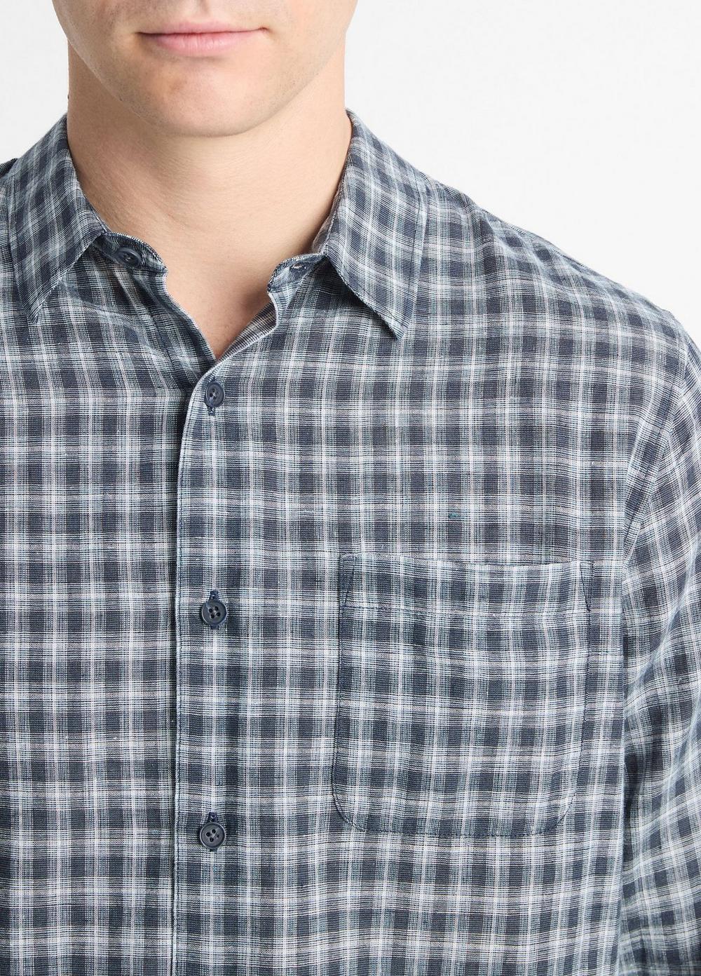 Summit Plaid Linen-Cotton Long-Sleeve Shirt Product Image