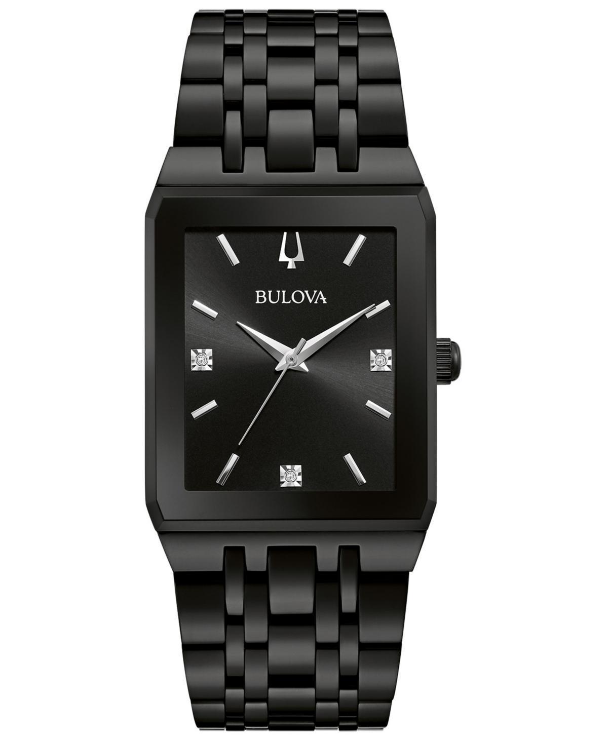 Bulova Mens Diamond Accent Black Stainless Steel Bracelet Watch Product Image