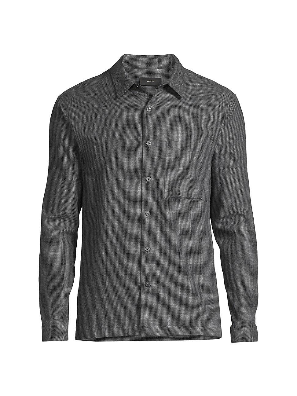 Vince Mendocino Houndstooth Long Sleeve Button-Up Shirt Product Image