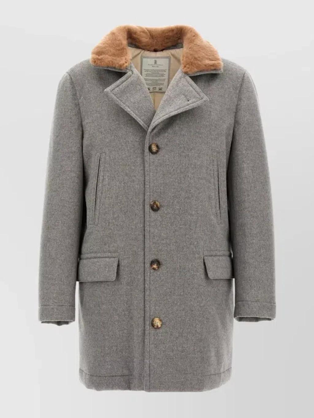 BRUNELLO CUCINELLI Cashmere Jacket In Grey Product Image