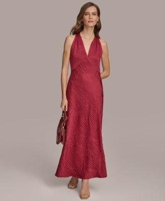 Donna Karan Womens V-Neck Sleeveless Gown Product Image