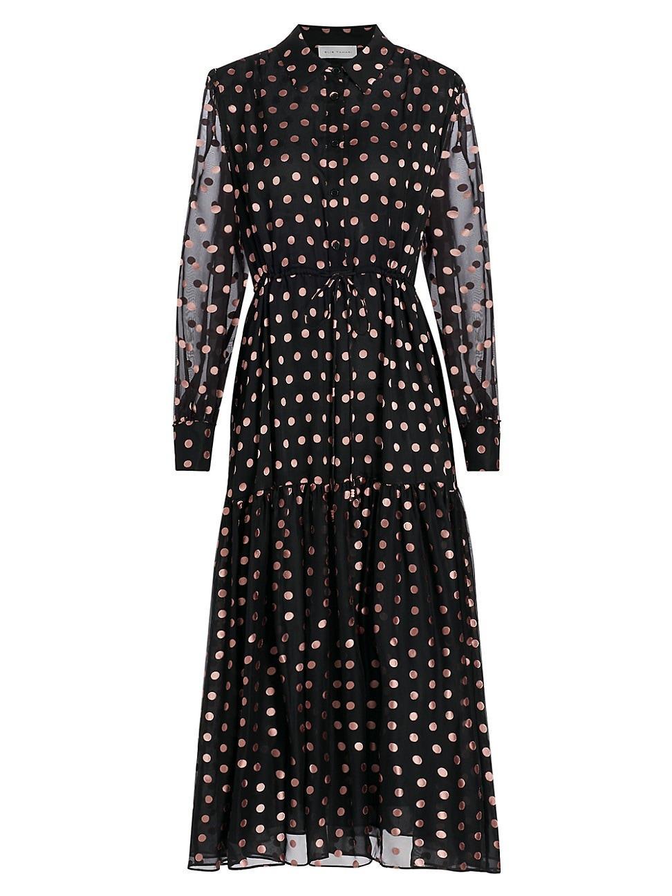 Womens The Fenix Burnout Polka Dot Silk-Blend Shirtdress Product Image