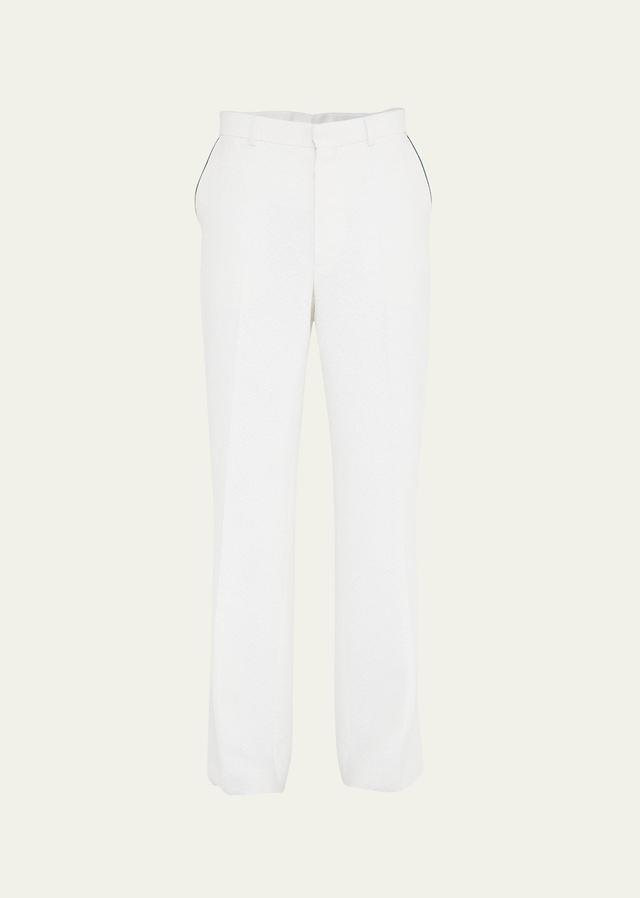 Mens Textured Straight-Leg Trousers Product Image