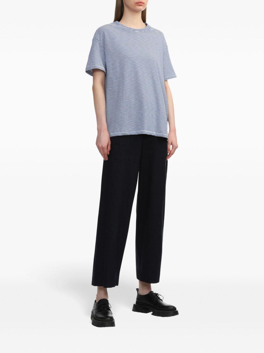 Cropped Straight-legged Trousers In Blue Product Image